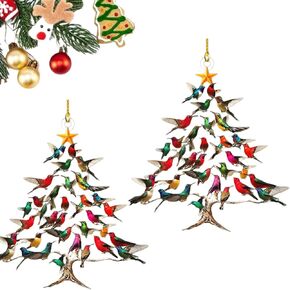 Hummingbird Christmas Ornament, 2D Acrylic Colorful Stack Hummingbird Ornaments, Hummingbirds Christmas Tree Ornament for Winter Bird Home Décor & Hummingbirds Lovers (1 pcs) in Saudi Arabia