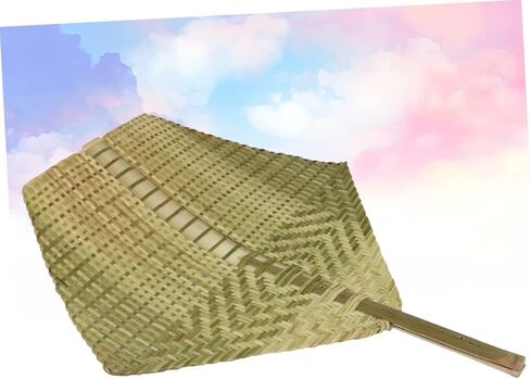 Cabilock 1pc Handmade Bamboo Weaving Fan Portable Cooling Fan for Summer Outings Elegant Handheld Design for Adults and Elders for Parties and Beach Use in Kuwait