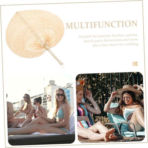 Cabilock Vintage Woven Hand Fan Portable Natural Handheld Fan for Cooling Lightweight Decorative Accessory for Outdoor Activities Gifting in Saudi Arabia