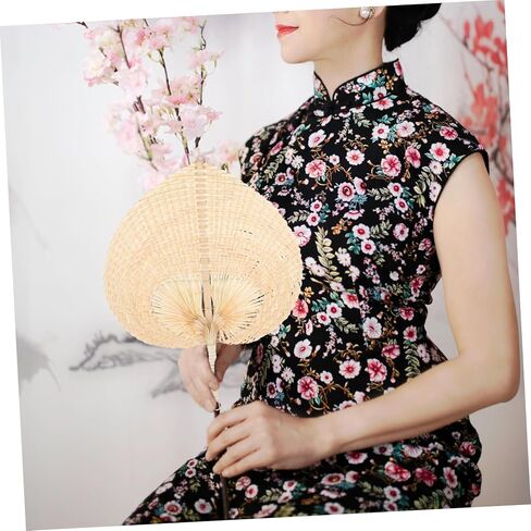 Cabilock Vintage Woven Hand Fan Portable Natural Handheld Fan for Cooling Lightweight Decorative Accessory for Outdoor Activities Gifting in Saudi Arabia