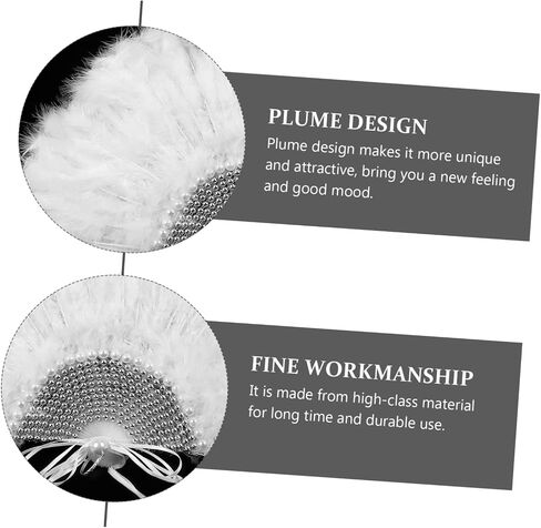 Cabilock 3pcs Wedding Plume Fan for Brides Unique Handheld Stage Performance Fan Iridescent Design for Wedding Guests and Photography Props and Attractive in Saudi Arabia