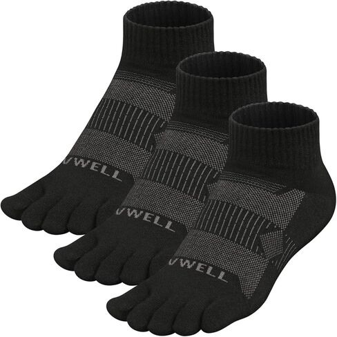 VWELL Merino Wool Toe Socks for Men and Women, Moisture Wicking Ankle Five Finger socks Athletic Running (3Pairs) in Saudi Arabia