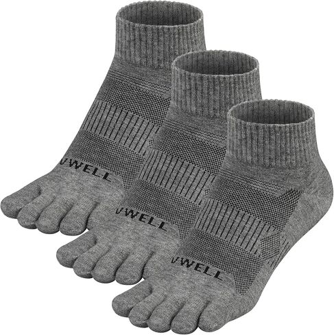 VWELL Merino Wool Toe Socks for Men and Women, Moisture Wicking Ankle Five Finger socks Athletic Running (3Pairs) in Saudi Arabia