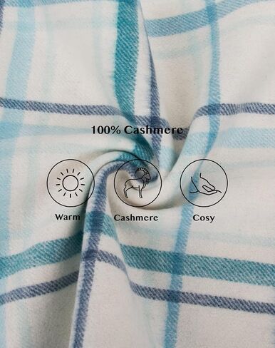 100% Cashmere Scarf with Gift envelope - Plaid Check Tartan Warm Soft Scarf, Gift for Women and Men in Saudi Arabia