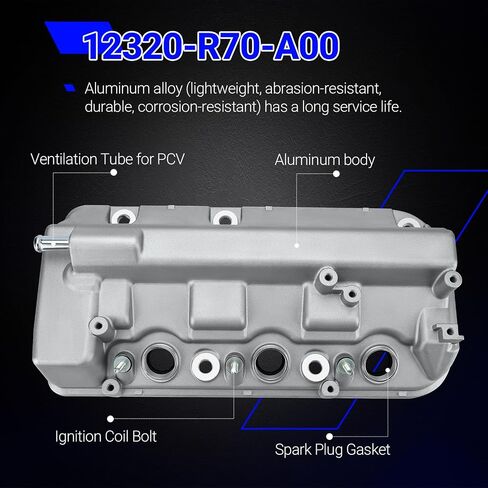 12320-R70-A00 Aluminium Rear Engine Valve Cover Compatible with 2008-2017 Honda Accord Odyssey Pilot Ridgeline Crosstour 2009-2015 Acura MDX RDX TL ZDX 3.5L 3.7L,Replaces# 12320R70A00 264-490 in Saudi Arabia
