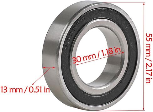 A Pair Rear Axle 6006 6006RS Bearing for Beach Cart Golf Cart ATV UTV Go Kart Quad Four Wheeler Tricycle Moped Big Bull Dinosaur SDG SSR SunL Kazuma TaoTao Roketa JCL Baja Coolster (Bearings) in Saudi Arabia