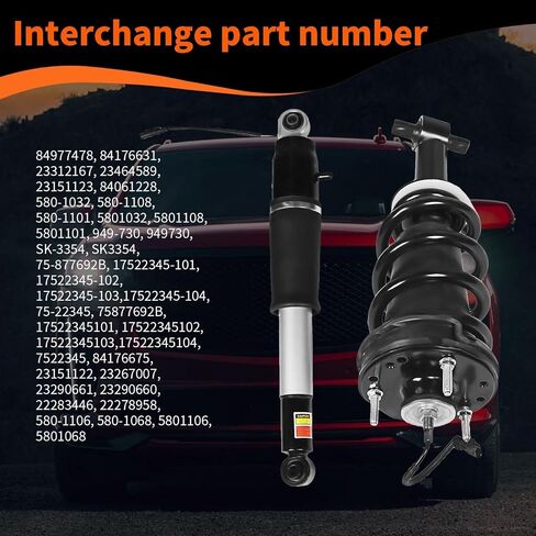 84977478 4PCS Front & Rear Shock Absorbe Strut Assembly with Magnetic Compatible with Escalade Suburban Tahoe Yukon XL 2015-2020 84176631 84176675 Suspension Kit in Saudi Arabia