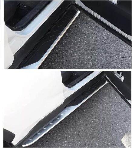 لوحات تشغيل بخطوات جانبية تناسب Toyota RAV4 2019 قضبان Nerf من الألومنيوم قطعتين مع واقي للأقواس in Saudi Arabia