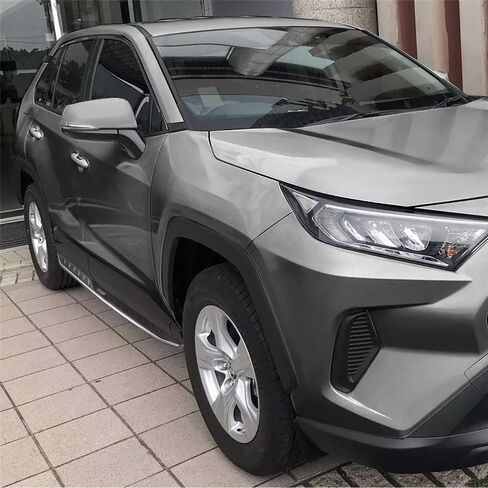 لوحات تشغيل بخطوات جانبية تناسب Toyota RAV4 2019 قضبان Nerf من الألومنيوم قطعتين مع واقي للأقواس in Saudi Arabia