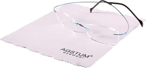 نظارة Agstum Titanium بدون إطار مرنة بدون مفصل نظارات بصرية بعدسة شفافة (معدنية، بدون وصفة طبية 55 مم) in Kuwait