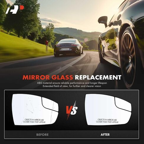 A-Premium Right Passenger Side Non-Heated Mirror Glass with Backing Plate - Compatible with Ford Escape 2013-2016, C-Max 2013-2018 - Exterior Side View Convex Mirror with Spotter Glass in Saudi Arabia