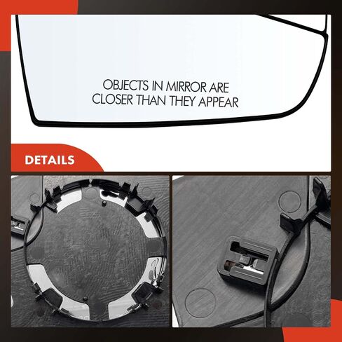 A-Premium Right Passenger Side Non-Heated Mirror Glass with Backing Plate - Compatible with Ford Escape 2013-2016, C-Max 2013-2018 - Exterior Side View Convex Mirror with Spotter Glass in Saudi Arabia