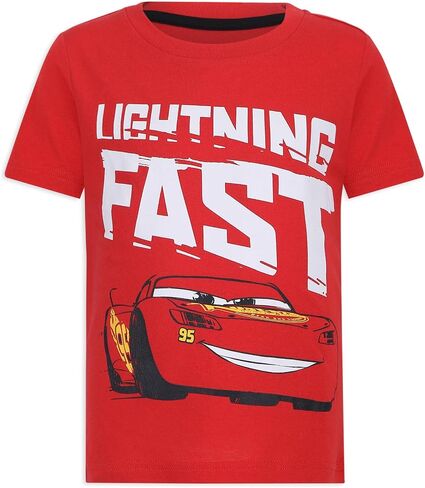 Disney Pixar Cars Lightning McQueen Boys 4 Pack T-Shirt for Toddler and Big Kids in Saudi Arabia