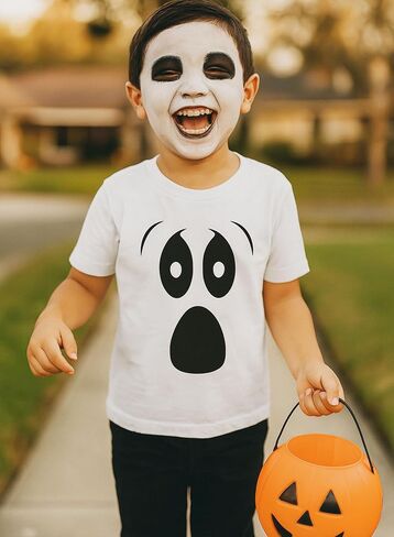 قميص Frankenstein Halloween للأطفال - تي شيرت لطيف مع تعبير مخيف، هدية ممتعة للأولاد والبنات خدعة أو حلوى in Saudi Arabia