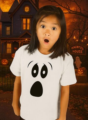 قميص Frankenstein Halloween للأطفال - تي شيرت لطيف مع تعبير مخيف، هدية ممتعة للأولاد والبنات خدعة أو حلوى in Saudi Arabia