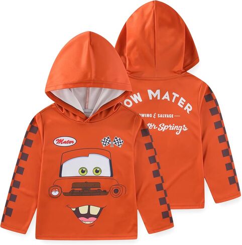 Disney Cars Lightning McQueen Tow Mater Boys Long Sleeve Hooded Shirt for Toddler and Big Kids in Saudi Arabia