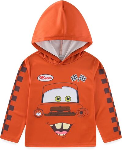 Disney Cars Lightning McQueen Tow Mater Boys Long Sleeve Hooded Shirt for Toddler and Big Kids in Saudi Arabia
