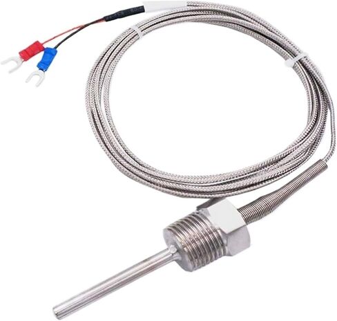 800°C Degree High Temperature Sensor Thread NPT 1/2 Stainless Steel Probe K Type PT100 Thermocouple Tube Temperature Controller(K Wire length1m,200mm) in Saudi Arabia