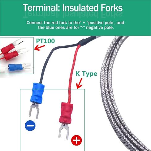 800°C Degree High Temperature Sensor Thread NPT 1/2 Stainless Steel Probe K Type PT100 Thermocouple Tube Temperature Controller(K Wire length1m,200mm) in Saudi Arabia