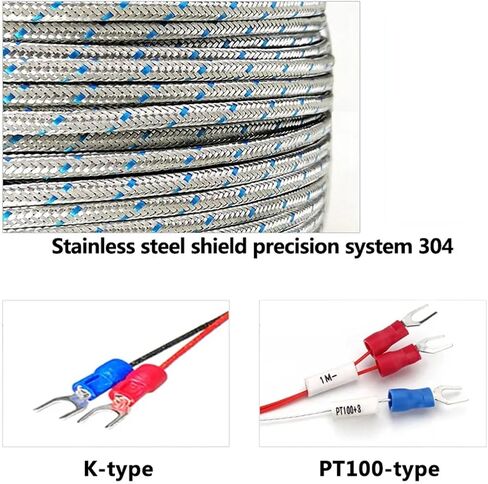 Flexible Bending Probe1100 Degree PT100/K Type Ungrounded 1mm 2mm 3mm 5mm Controller Sheathed Thermocouple Temperature Sensor(K 6mm,300mm) in Saudi Arabia