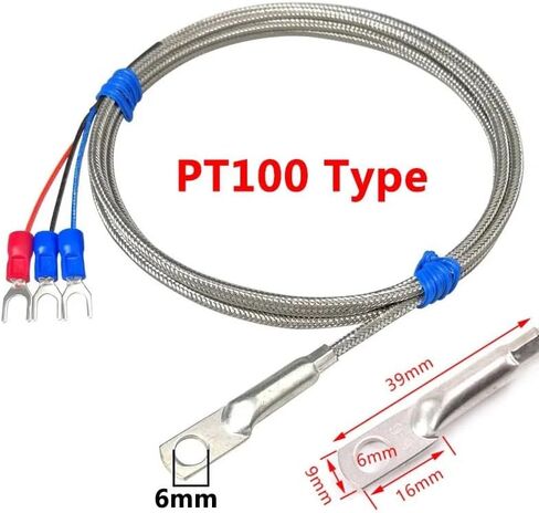6mm Hole Washer K/PT100 Type Thermocouple Temperature Sensor Probe 1-10M Cable for Industrial Temperature Sensor 0~600°C(PT100 Type 2M) in Saudi Arabia