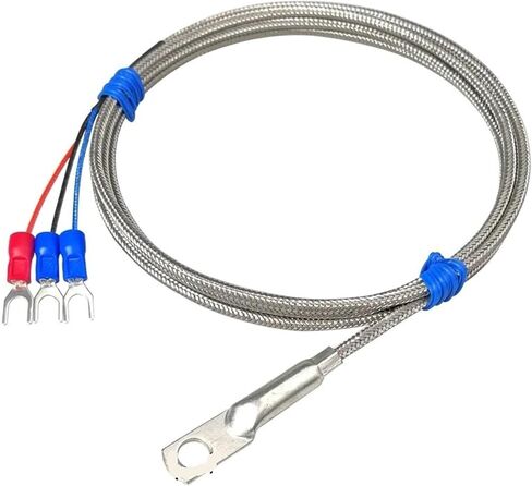 6mm Hole Washer K/PT100 Type Thermocouple Temperature Sensor Probe 1-10M Cable for Industrial Temperature Sensor 0~600°C(PT100 Type 2M) in Saudi Arabia