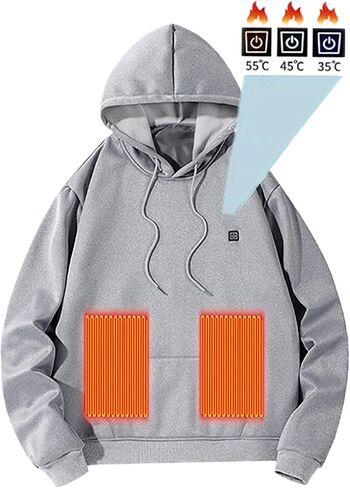 Aniywn Heated Hoodie for Men Women Heated Hoodies Unisex USB Electric Heated Jacket Heated Winter Clothes Without Battery in Saudi Arabia