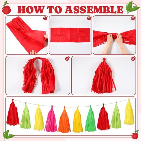 45 Pcs Colorful Tassel Garland Decorations Tissue Paper Tassel Banner Rainbow Garland Hanging Decorations for Wedding Bachelorette Baby Shower Birthday Group Activities Games Decor Supplies in Saudi Arabia