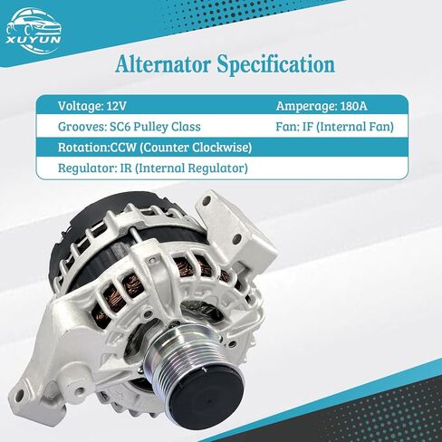 12317605061 Alternator Compatible with 14-16BMW 228i, 13-18 320i, 328i, 428i xDrive, 528i, X1, X3, Z4, L4 2.0L, 12V 210Amp, Replace 12317605479 14204 116442 1042106400 104210-6400 104210-6401 in Kuwait