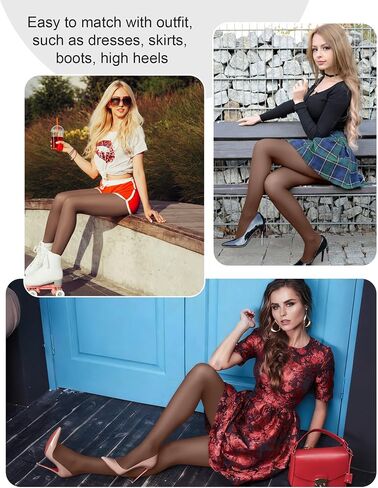 Women's 80D Semi Opaque Tights Fake Translucent Tights Soft Faux Sheer Pantyhose Stretchy High Waist Leggings in Saudi Arabia