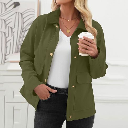 Barn Jackets for Women Fall Jacket 2025 Cropped Trench Coat Women's Outerwear Canvas Jacket Womens Barn Jackets in Saudi Arabia