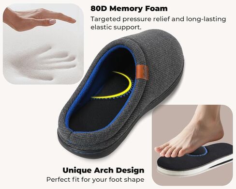 Men's House Slippers Coolmax® Comfy Memory Foam Slippers for Men Indoor and Outdoor Slip On Shoes | Moisture-wicking | Breathable in Saudi Arabia