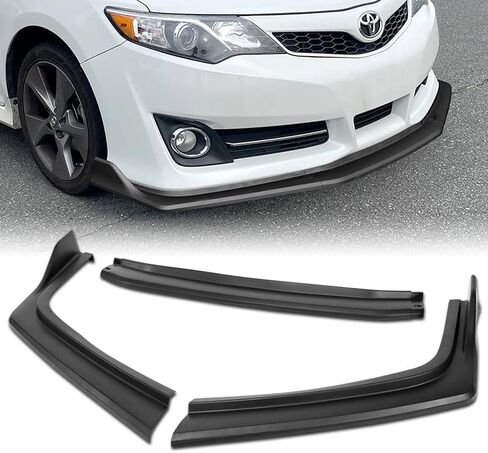 STAY TUNED PERFORMANCE ABS Material STP-Style Front Bumper Lip Body Kit Spoiler Splitter متوافق مع طراز 2012-2014 Toyota Camry SE [غير مناسب لموديلات LE/XLE] (أسود مطفي) in Kuwait