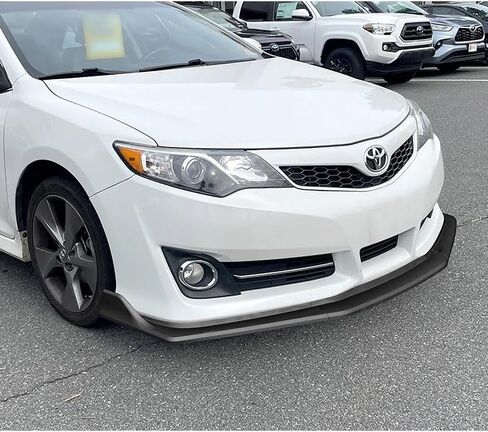 STAY TUNED PERFORMANCE ABS Material STP-Style Front Bumper Lip Body Kit Spoiler Splitter متوافق مع طراز 2012-2014 Toyota Camry SE [غير مناسب لموديلات LE/XLE] (أسود مطفي) in Kuwait
