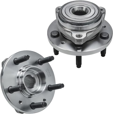 Detroit Axle - 5pc Front Rack and Pinion Kit for Ford 1999-2003 Windstar Power Steering Rack and Pinion Wheel Hub and Bearings Assembly Outer Tie Rods 2000 2001 2002 Replacement in Saudi Arabia