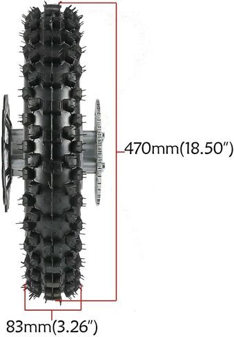 حافة إطار العجلة الخلفية 80/100-12 مع مجموعة الفرامل للدراجة الترابية الرباعية 110cc 125cc SDG SSR in Kuwait