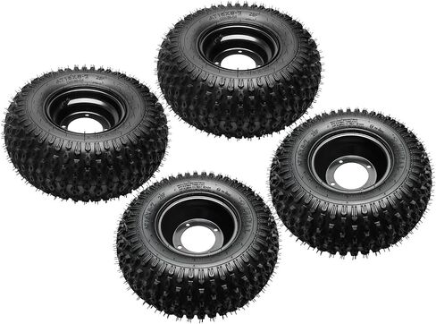 4pcs 7 inch Tubeless Wheels 4 Lug Wheel 110mm Bolt Pattern 16x8-7 ATV Wheel Tires Rims 200/55-7 16x8.00-7 16x8x7 Go-Kart Tires 4 PR for Taotao Buggy Quad Bike Golf Cart Mini Bike Off Road 4PR in Saudi Arabia