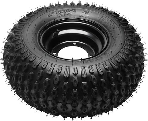 4pcs 7 inch Tubeless Wheels 4 Lug Wheel 110mm Bolt Pattern 16x8-7 ATV Wheel Tires Rims 200/55-7 16x8.00-7 16x8x7 Go-Kart Tires 4 PR for Taotao Buggy Quad Bike Golf Cart Mini Bike Off Road 4PR in Saudi Arabia