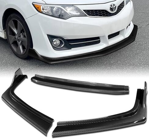 STAY TUNED PERFORMANCE ABS Material STP-Style Front Bumper Lip Body Kit Spoiler Splitter متوافق مع طراز 2012-2014 Toyota Camry SE [غير مناسب لموديلات LE/XLE] (أسود مطفي) in Kuwait