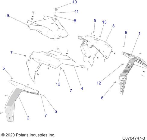 Polaris RZR Fender Flair, Front, Left Side, Gloss Black, Genuine OEM Part 5439772-070, Qty 1 in Saudi Arabia