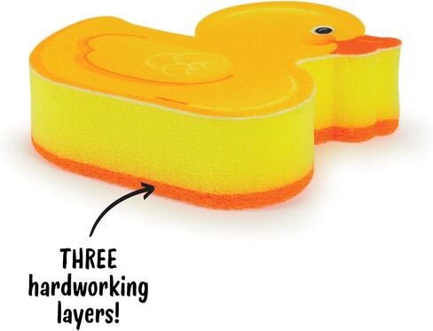 Genuine Fred, Scrub-A-Duck, Kitchen Sponge, Yellow in Kuwait