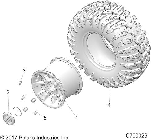 Polaris Ranger Wheel, Rear, 12 x 8, Cruiser Black, Genuine OEM Part 1523041-266, Qty 1 in Saudi Arabia