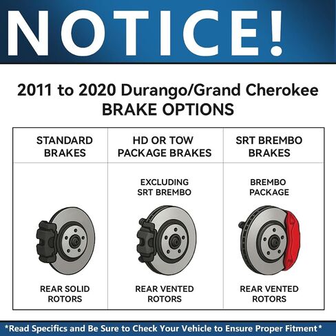Detroit Axle - 4pc Brake Rotors for 2015-2021 Jeep Grand Cherokee 2011-2025 Dodge Durango, Front Rear Disc Brake Rotors Replacement : 13.78" inch Front and 12.99" inch Vented Rear Rotor in Kuwait