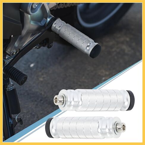 1 Pair 6mm Aluminum Aolly Motorcycle Rearsets Rear Set Footrest Footpeg Foot Rest Peg Motorbike Cycling Silver Tone Auto Replacement Parts in Saudi Arabia