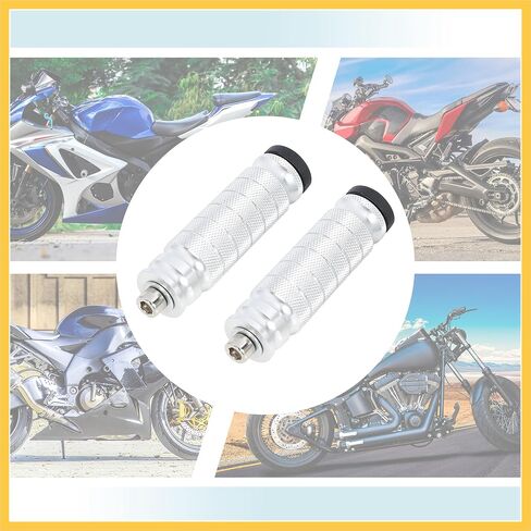 1 Pair 6mm Aluminum Aolly Motorcycle Rearsets Rear Set Footrest Footpeg Foot Rest Peg Motorbike Cycling Silver Tone Auto Replacement Parts in Saudi Arabia