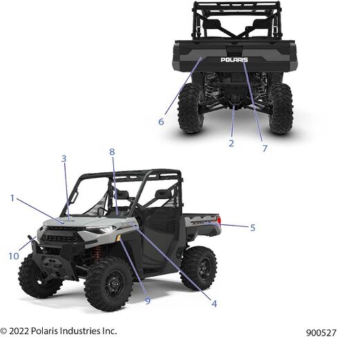 ملصق Polaris Ranger للحاجز الأمامي، جانبي، XP 1000، يسار، قطعة OEM الأصلية 7192013، الكمية 1 in Kuwait