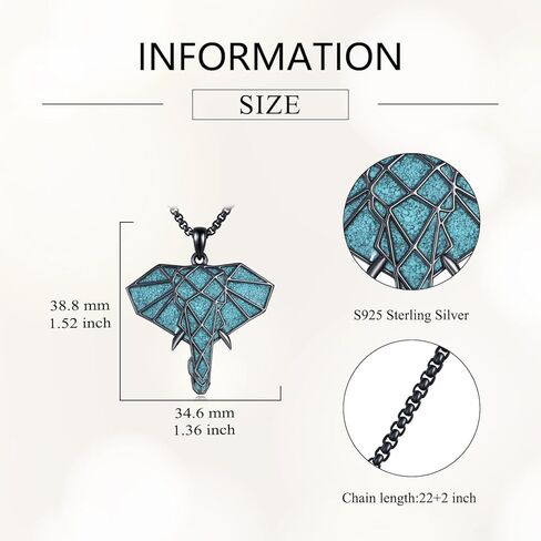 Horse Necklace Sterling Silver Horse Head Pendant Turquoise Jewelry Birthday Gift for Women Men in Kuwait