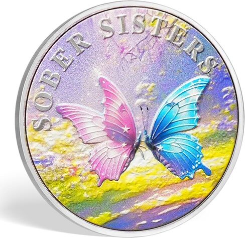 Butterfly Sobriety Chip Alcoholics Anonymous Medallion Recovery Gifts for Men Women Change is The Essence of Life AA Coin with Secret of Change in Saudi Arabia