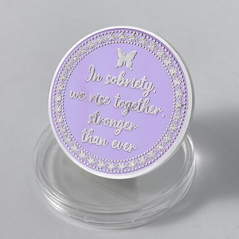 Butterfly Sobriety Chip Alcoholics Anonymous Medallion Recovery Gifts for Men Women Change is The Essence of Life AA Coin with Secret of Change in Saudi Arabia