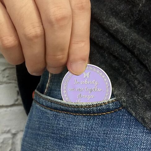 Butterfly Sobriety Chip Alcoholics Anonymous Medallion Recovery Gifts for Men Women Change is The Essence of Life AA Coin with Secret of Change in Saudi Arabia